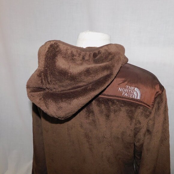 The North Face Womens L Chocolate Brown OSO Full Zip Hooded Fleece Hoodie Jacket - Picture 12 of 13